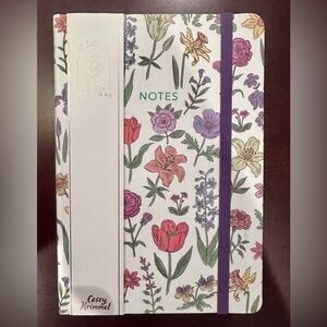 Floral Fabric Covered Journal with Purple Elastic Band and Golden edges